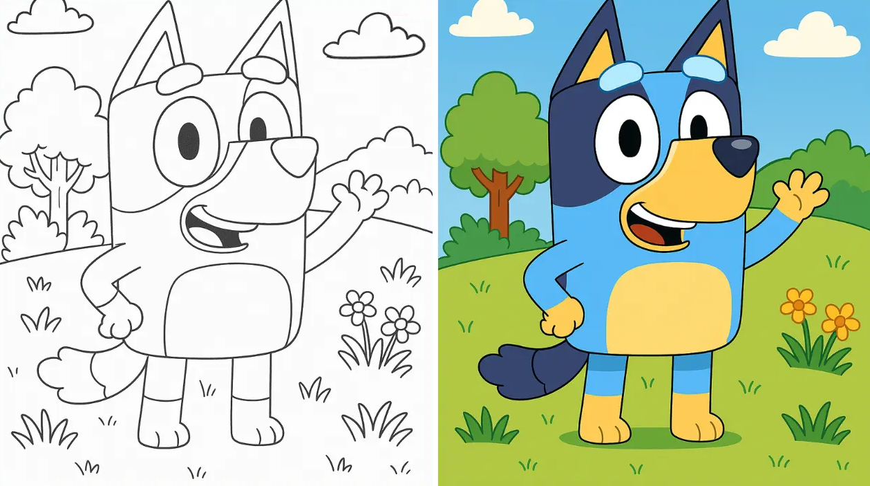 Bluey coloring page preview 2